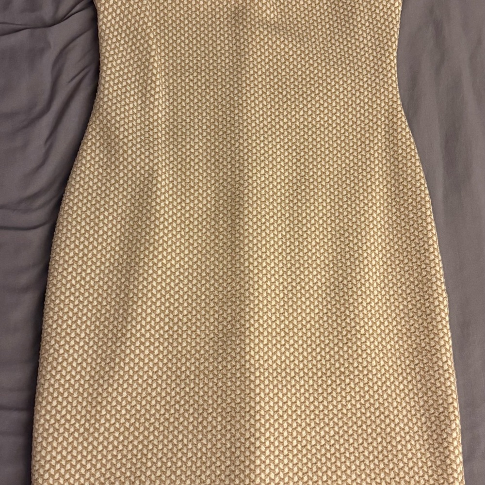 bebe Cream Sleeveless V-Neck Sheath Dress - Picture 2 of 4